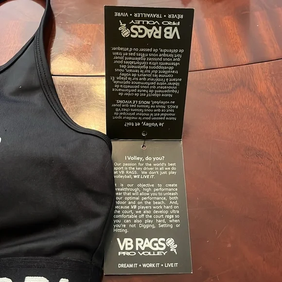 NWT VB Rags Hobbies Quick-Dry. Strappy Racerback Sports Bra. Size M. - Picture 8 of 12